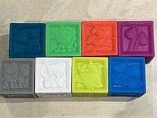 8 Infantino Rubber Baby Stacking Blocks Animals  Numbers