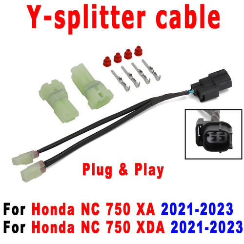 Y-splitter Cable Plug & Play For Auxiliary USB For Honda NC 750 XA/XDA 2021-23 - Picture 1 of 9