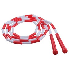 Champion Sports 7 Feet Plastic Beaded Jump Rope Red White Durable Workout