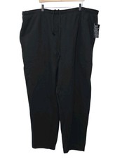 King Size Black Fleece Open-Bottom Sweatpants Men's 4XL 48-50 Waist 31" Inseam