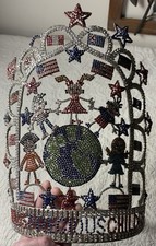 Silver Rhinestone Patriotic Crown "WORLD'S PRECIOUS CHILDREN"