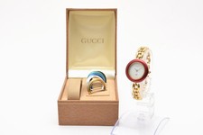 vintage [EXC+5 w/ Box ] GUCCI Change Bezel 6 Color 1100L Women’s Gold tone Watch
