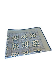 Handmade Patchwork Quilt. White And Blue Floral Pattern.