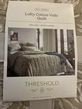 THRESHOLD Lofty Cotton Voile Full/Queen Quilt. 100 Cotton Reversible