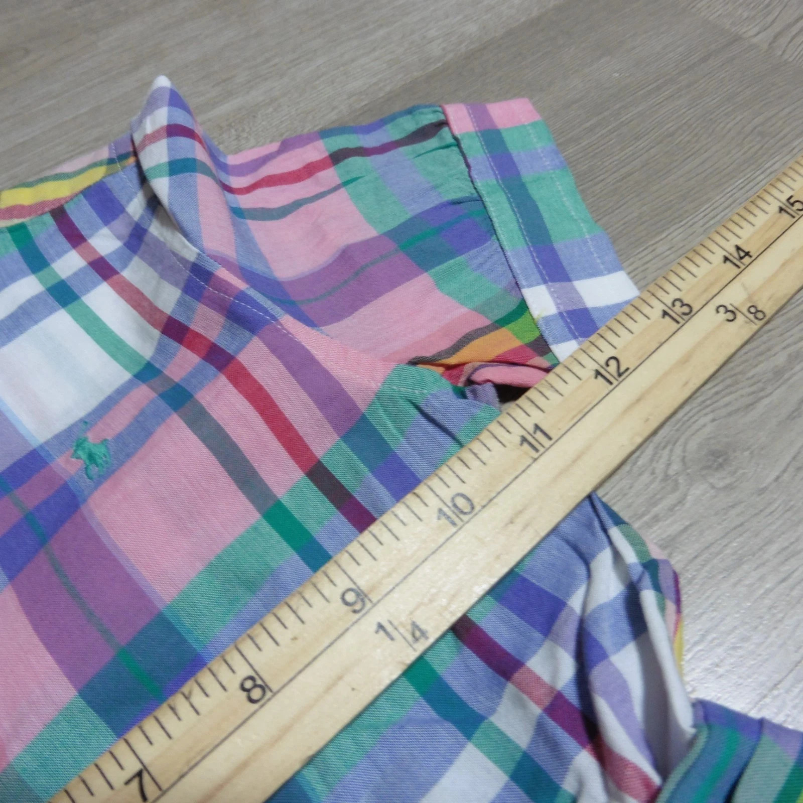 Polo Ralph Lauren Girl's 6 Cotton Madras Shirt Dress Pink Plaid SS NWT thumbnail 7