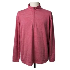 Johnnie-O Men's 2XL Red Quarter-Zip Pullover Sweater Long Sleeve - CJ