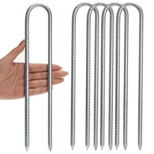 Ground Stakes Galvanized Steel Rebar Stakes Heavy Duty U Shaped Trampoline St...