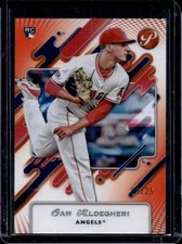 2025 Topps Pristine Sam Aldegheri RC Orange Refractor Rookie #/25 Angels