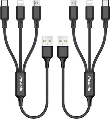 Universal Multi Charging Cable USB Connector Adapter 3 in 1 USB Cord Cable, 2pk