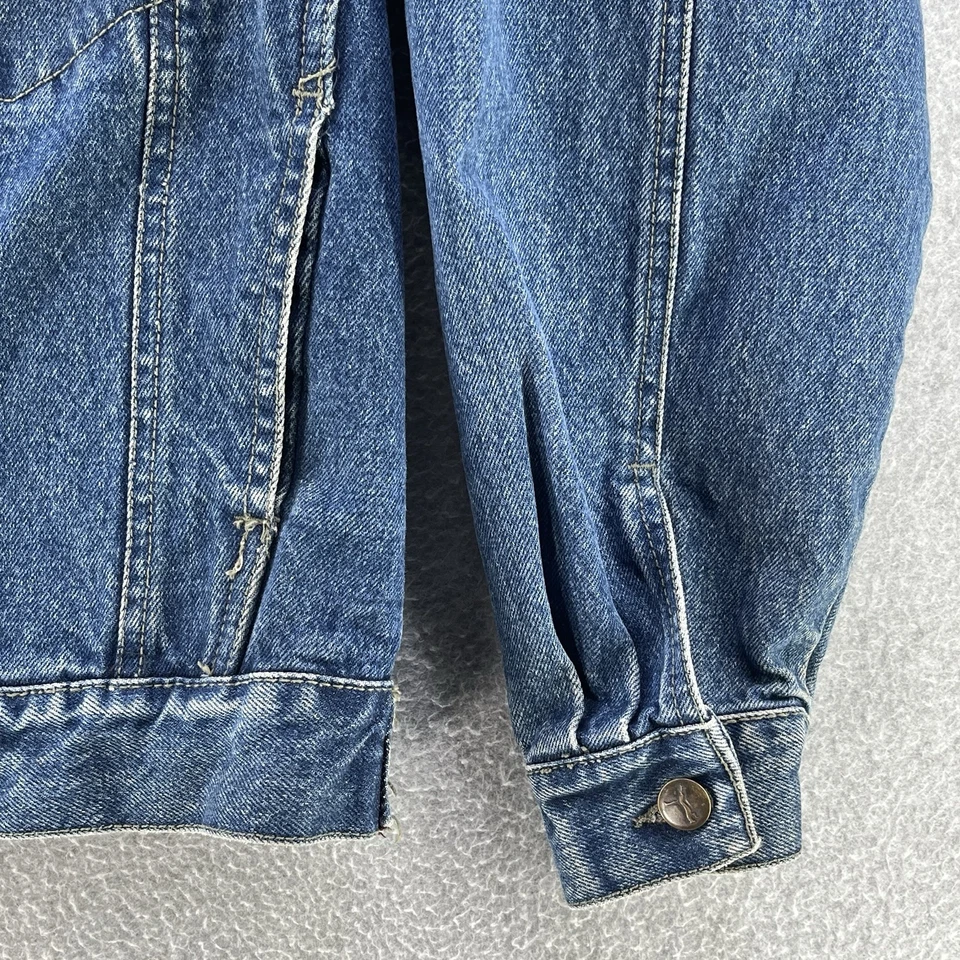 Vintage Puma Mens Denim Jacket Medium M Long Sleeve Cotton Camisa Biker - Image 4 of 4