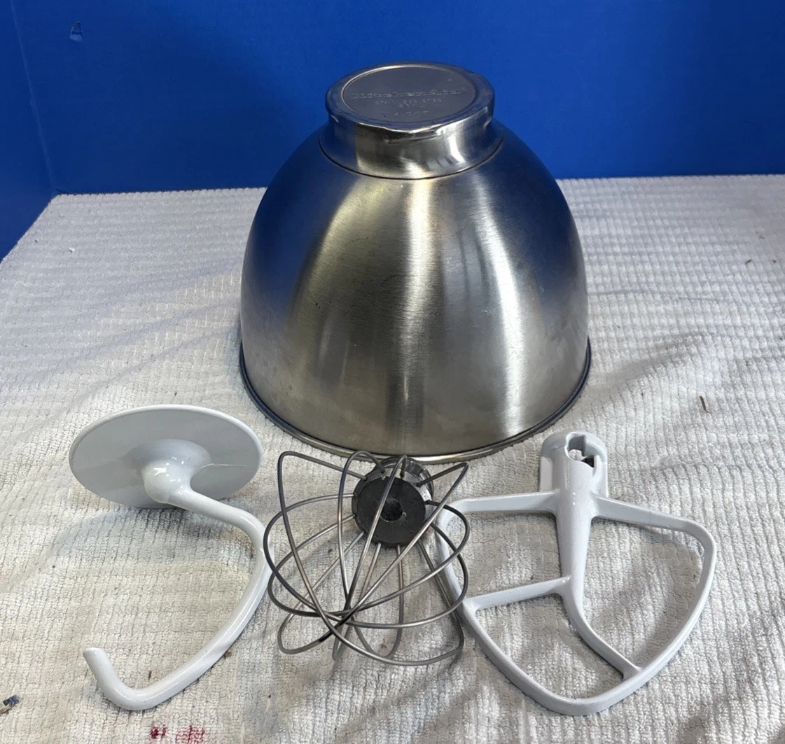 KITCHENAID ACCESSORIES Bowl. Whisk. Beater. Dough Hook 4 Piece Set.