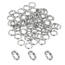 Round Split Ring, 60 Pcs 6 mm Small Split Ring with Double Loops Silver