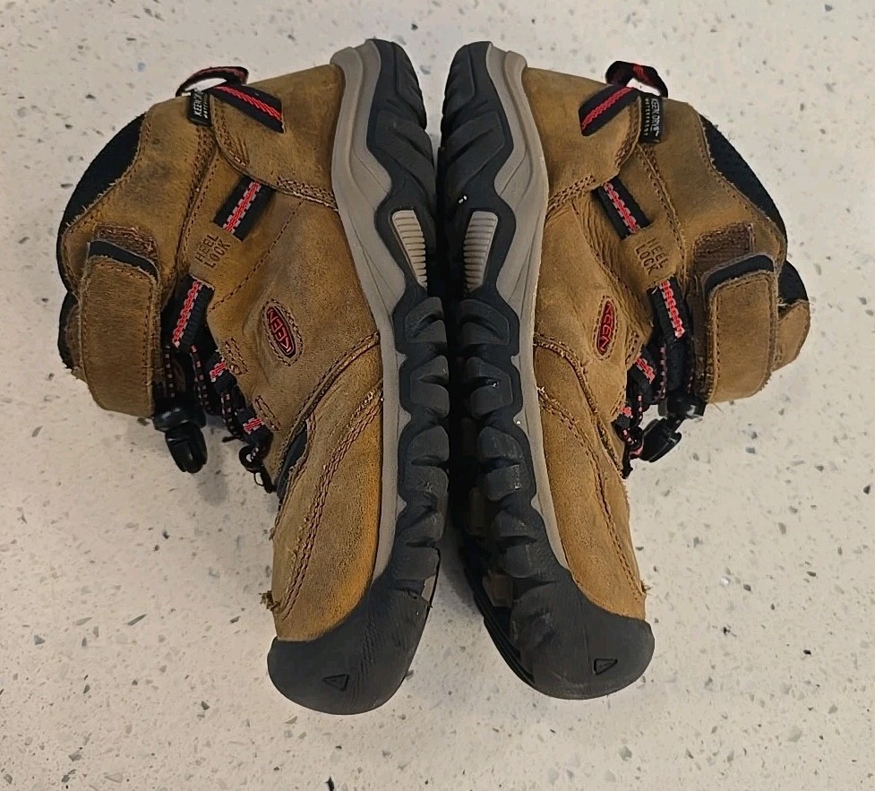 Stivali marroni Keen Ridge Flex Mid impermeabili da trekking ragazzo taglia 12 multicolore