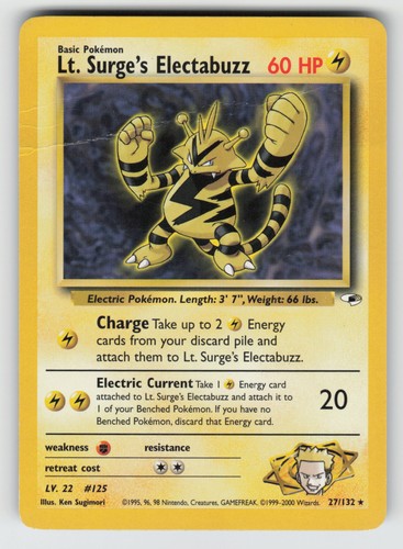 Lt. Surge's Electabuzz (27) 027/132 - Gym Heroes Unlimited - Pokemon TCG - MP