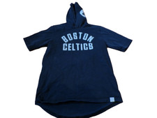 NIKE NBA BOSTON CELTICS BLACK SHORT SLEEVED HOODED SHIRT SIZE M
