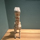 Hand-Carved & Painted Wood Giraffe Figurine, White & Tan Spots, Brown Mane — photo 5