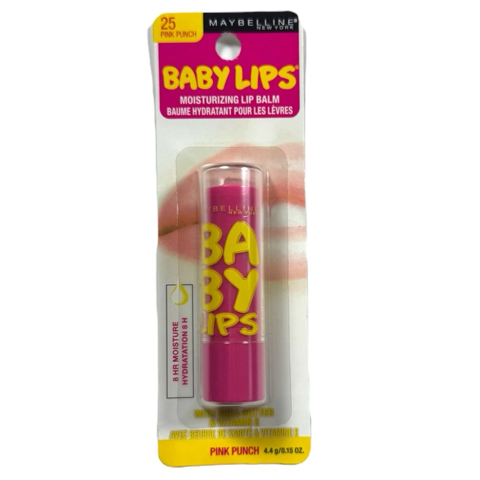 6 Maybelline Baby Lips 保湿润肤霜 01 MY PINK 05 QUENCHED 25 粉色 PUNCH — 第 3/4 张图片