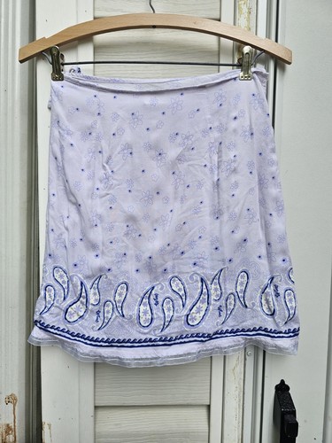 Vtg Wrap Skirt Sarong Paisley Ripcurl USA Womens M Beach Beauty Y2k Flirty Mini - Picture 3 of 7