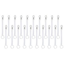Retractable Coil Springs Keychain, 20 Pcs Spiral Cord Coil Keychain, Transparent
