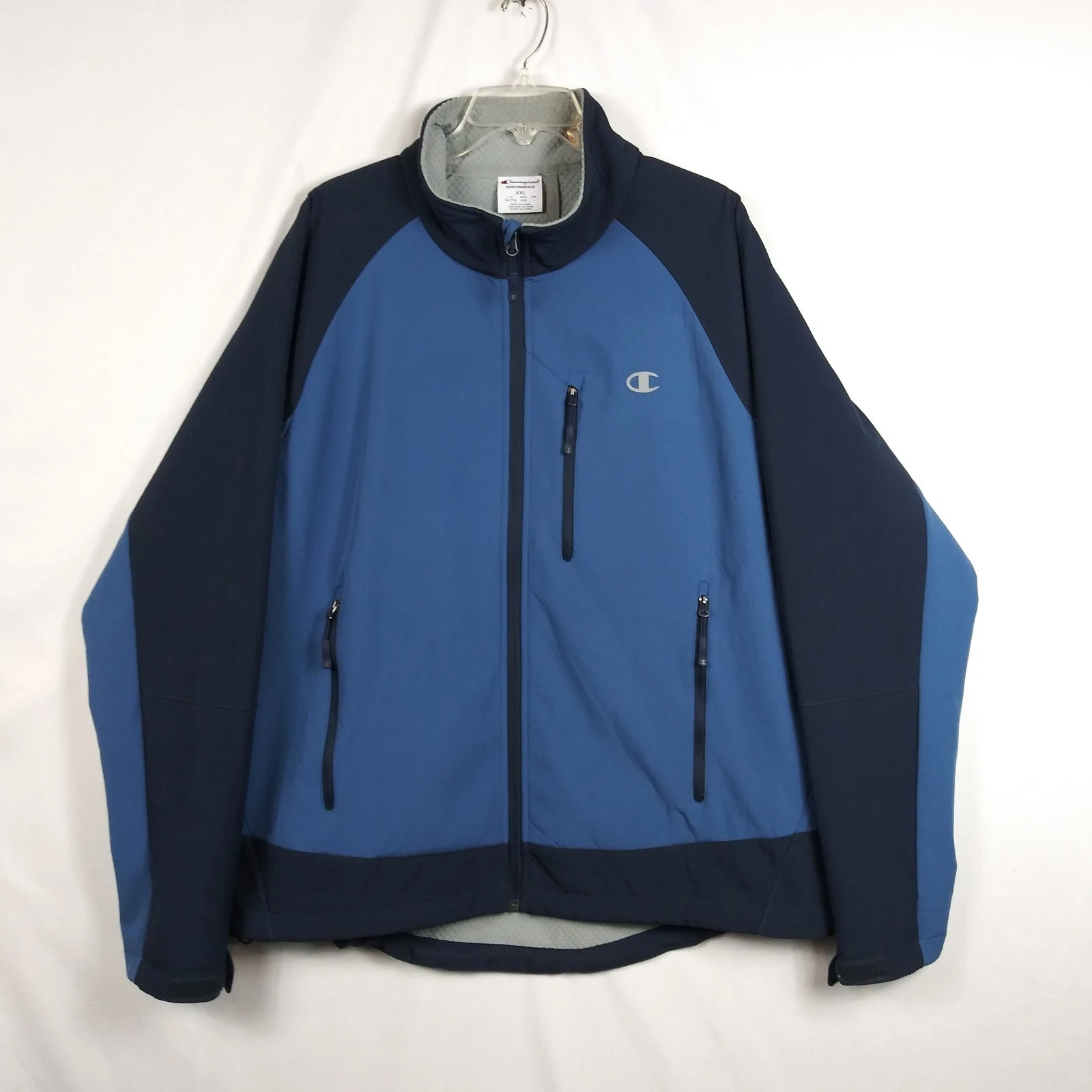 Champion Softshell Technical Ripstop 3 Jacket Zip Up Men's Size XXL Blue Black