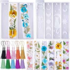 LET'S RESIN Bookmark Resin Molds Silicone 1.5'' Wide, Blank and MULTICOLORED