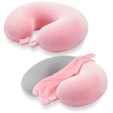 InnoHHustle 2 PCS Travel Neck Pillow Cover, Reusable Neck Pillow Case Airplane