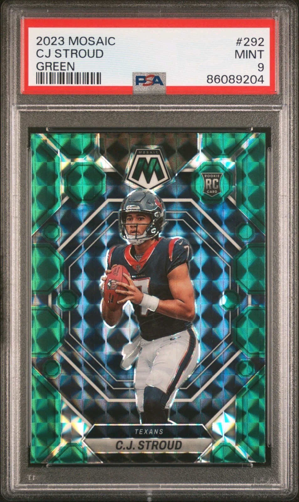 2023 Panini Mosaic #292 CJ Stroud Green RC Rookie PSA 9