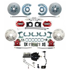 Cj Classics Disc Brake Conversion Kit Drilledslotted Red Frontrear Mustang ...