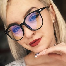 Women Glasses Frame Men Anti Blue Light Eyeglasses Frame Vintage Round Clear Len