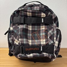 Burton Metalhead Tartan Plaid Snowboard Skateboard Backpack Missing Snap Strap 