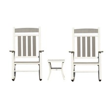 Oversized HDPE Patio Rocking Chair Set of 3, 380lbs Support, 35.43"D x 28.15"W