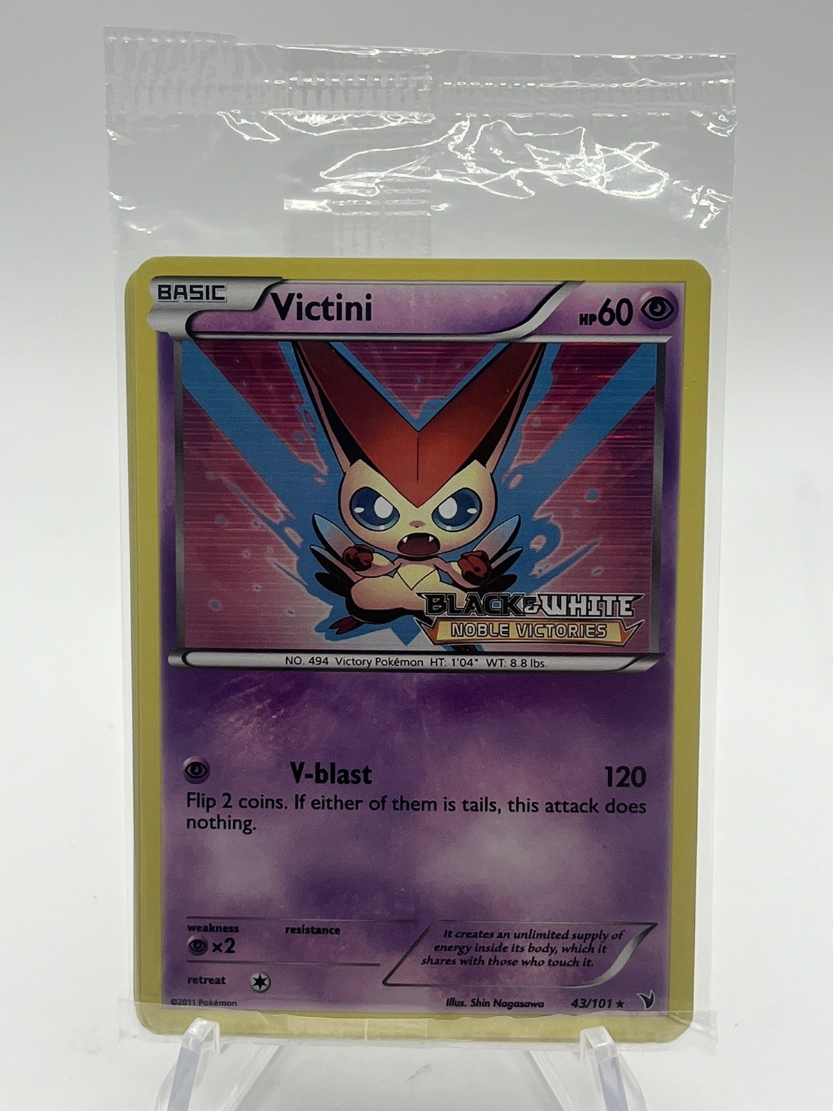 Pokemon Victini Prerelease Promo 43/101 BW Noble Victories SEALED PACK 10 Cards