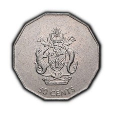 SOLOMON ISLANDS. 2005, 50 Cents - Crocodile Shark Turtles Eagle Frigate Birds