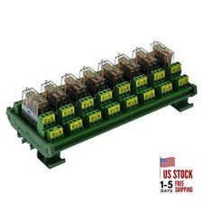 DIN Rail Mount AC/DC Control DPDT 5Amp Pluggable Power Relay AC/DC 24V, 8 Relay