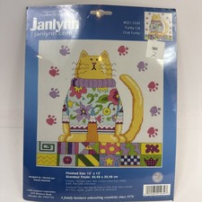 JANLYNN Cross Stitch Kit FUNKY CAT 021-1034 12" X 12" NEW IN PKG