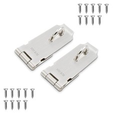 Door Hasp Padlock Latch, 4 Inch Stainless Steel Safety Clasp Hasp Lock Latch,...