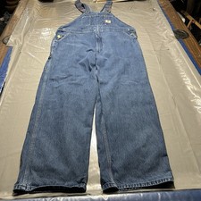 Carhartt Men  s R08 DNM Blue Denim Bib Overalls 42x31 Fit Workwear Carpenter