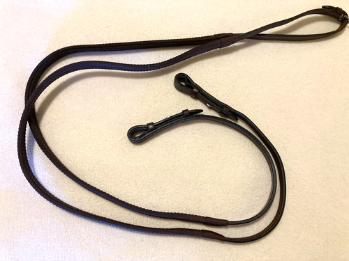 Rubber Grip English Horse Reins- Brown