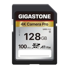 GIGASTONE 128GB SD Card A1 V30 U3 Class 10 SDXC High Speed 4K UHD Full HD Video