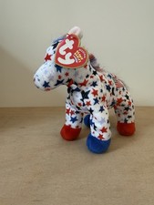 Ty Beanie Baby Lefty 2004 Patriotic Donkey with Tag June 25 2003