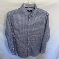 Hart Schaffner Marx Mens Dress Shirt Size Large Blue Striped Business Formal