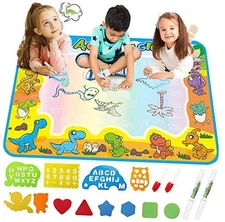  Kids Toys Water Doodle Mat: Toddler Ages Coloring Art Supplies - Dinosaur 
