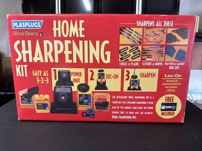 Plasplugs Ultrasharp Home Sharpening Kit for tools, knives, drillbits  w/ video