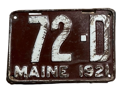 TARGA TARGA �� Concessionario Maine 1921 72-D - Foto 1 di 2
