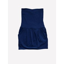 Susana Monaco Navy Blue Strapless Pockets Stretch Mini Dress Womens M
