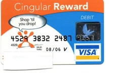 Cingular Phone Reward Debit Card Shop 'Til You Drop No $ Value Collectible