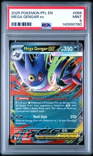 2025 POKEMON PFL EN-PHANTASMAL FLAMES #056 MEGA GENGAR EX PSA 9