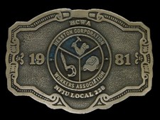 UE03143 VINTAGE 1981  HESSTON CORPORATION WORKERS ASSOCIATIONS  BELT BUCKLE