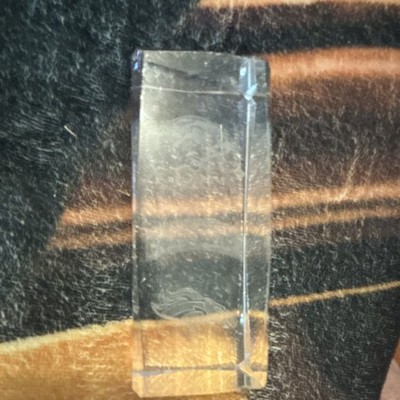Clear Denver Broncos Faceted Glass Rectangular Prism Block Paperweight