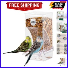 No Mess Automatic Bird Feeder for Cage - Parrot Feeder Inside Cage With Clear...